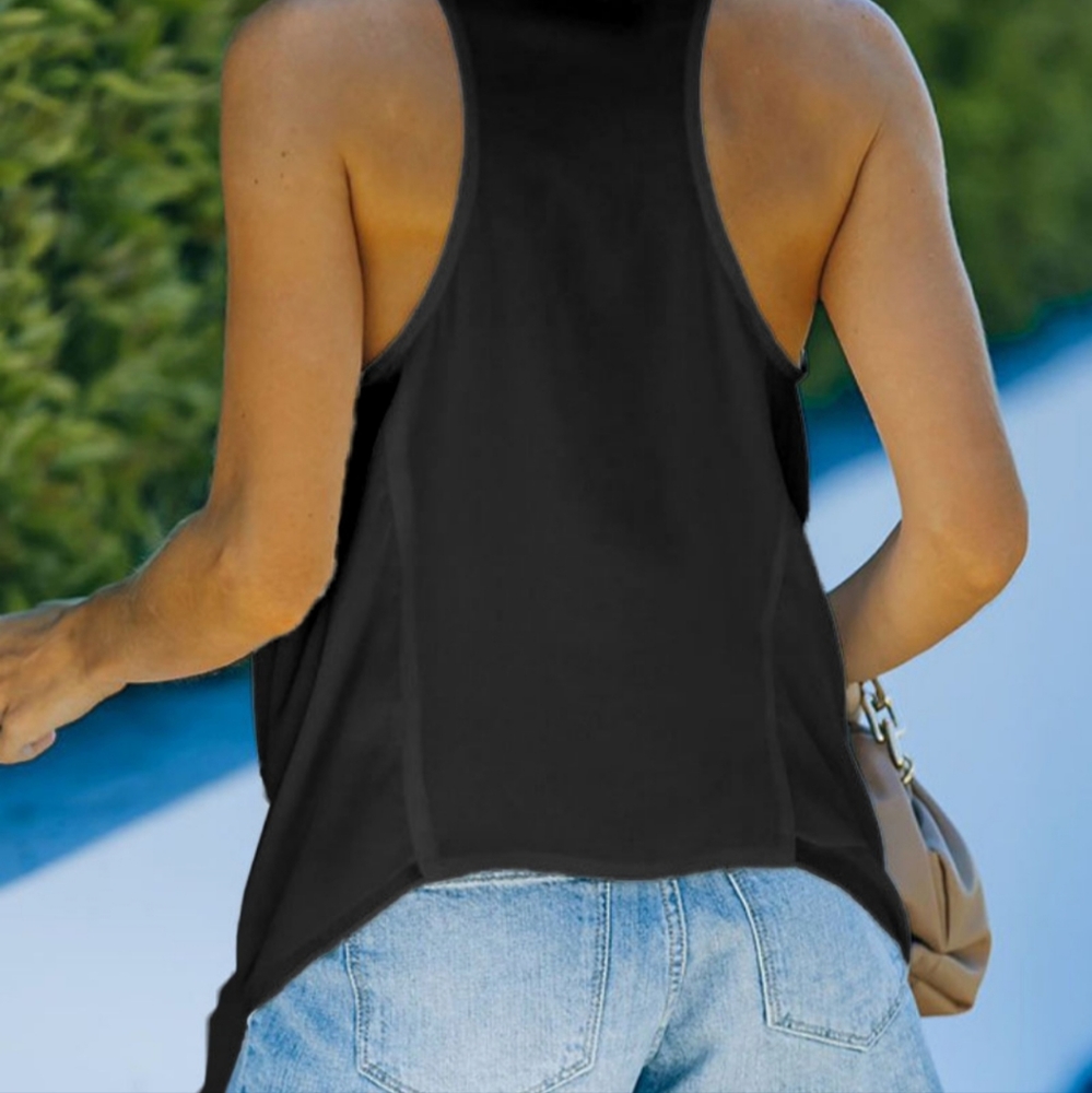 Black Cowl Neck Tank - Picture 2 of 4